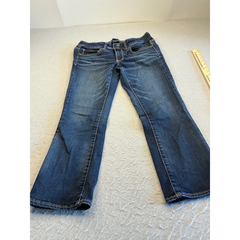 American Eagle Vintage‎ Low Rise Bootcut Jeans Dark Wash Blue Size 6 Short